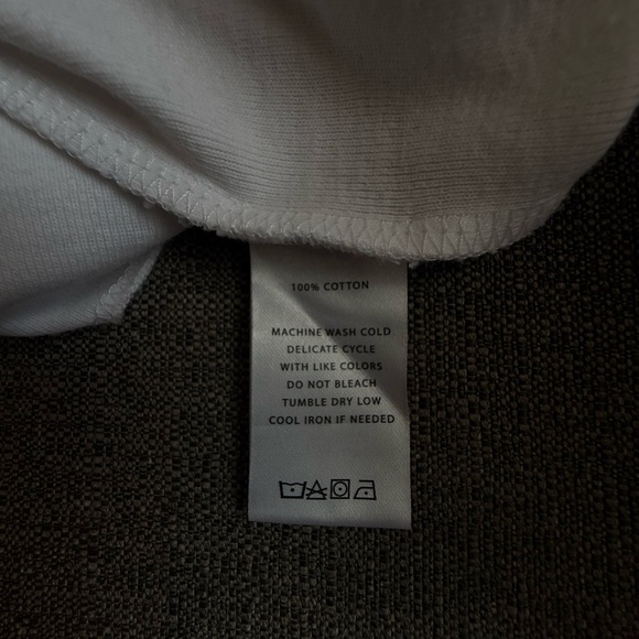 LILLA P V-NECK POCKET T-SHIRT DRESS WHITE 100% COTTON MINIMALIST CASUAL SIZE M - Picture 7 of 7